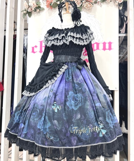 【完全処分☆】トリプルフォーチュン ローズリボン ボンネット 黒 未使用 完全処分☆】トリプルフォーチュン ローズリボン ボンネット 黒‪✕‬黒