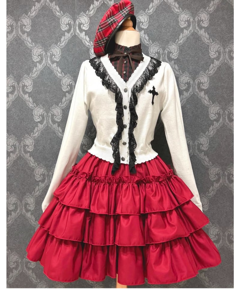 Vallée lys／“Pivoine”Frill Skirt（Wine） | chou ch