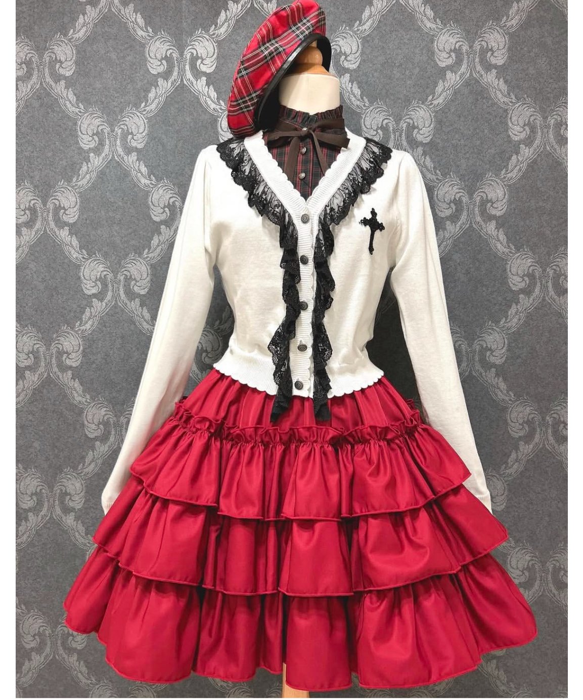 ATELIER BOZ /LAPIN AGILL スカート　フリル　ワインレッド LAPIN AGILL - closet child オンラインショップ
