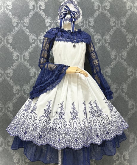 Sheglit／"Noble"クラウンネックレス（シルバー）ネイビー
