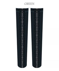 Sheglit／Lace Stripe Over Knee（グリーン）