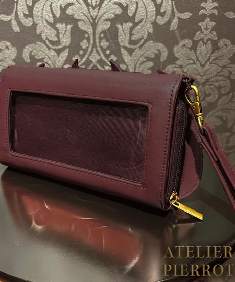 ATELIER-PIERROT／　“Nocturnal Grave” Batwing Wallet Bag（ボルドー）