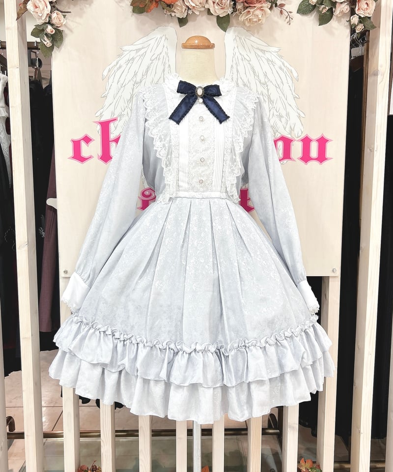 Pina sweetcollection／ローズジャガードワンピース（ライトグレー