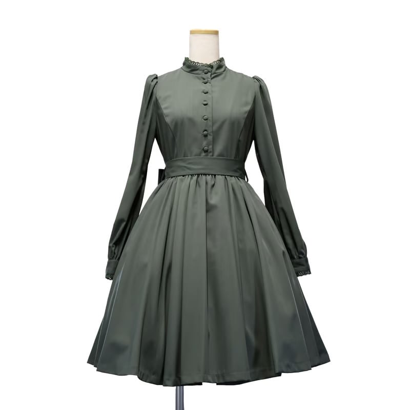 ワンピース ミモレ丈 ベージュ モスグリーン インド サロワルカミーズ 美品