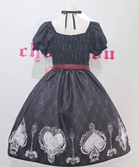 Enchantlic Enchantilly／トランプティータイムワンピース(黒)Lサイズ