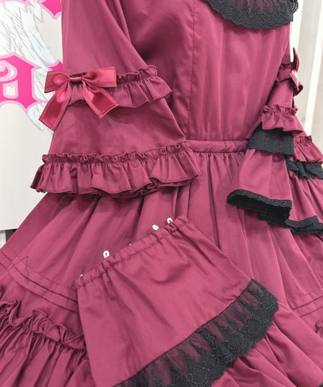 Pina sweetcollection／ドール姫袖ワンピース （ワイン×BK）