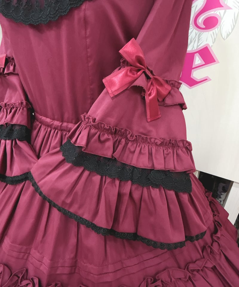 Pina sweetcollection／ドール姫袖ワンピース （ワイン×BK） | chou