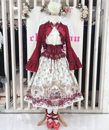 Enchantlic Enchantilly／ロゴ刺繍パールリボンブローチ（エンジ）