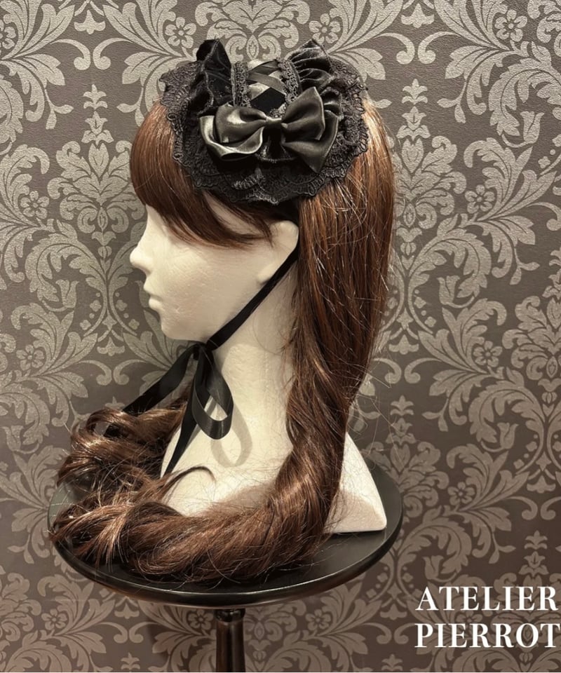 ビスクドール アーテー リプロ AT ブラックドレス 黒 シェルカメオ アクセ ATELIER-PIERROT／Adenophora Headdress （ブラック） | c