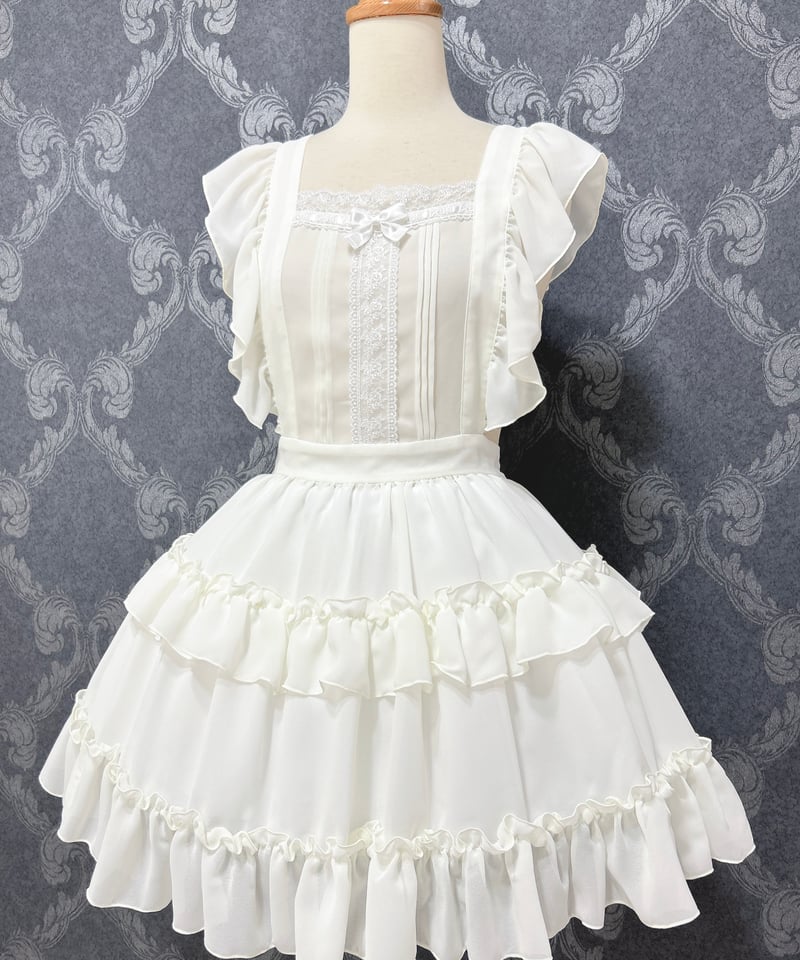 Pina sweetcollection フリルエプロン Pina sweetcollection／ティアードフリルエプロン （梨地