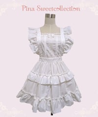 Pina sweetcollection／ a22001 ティアードフリルエプロン （ブロード/ホワイト）