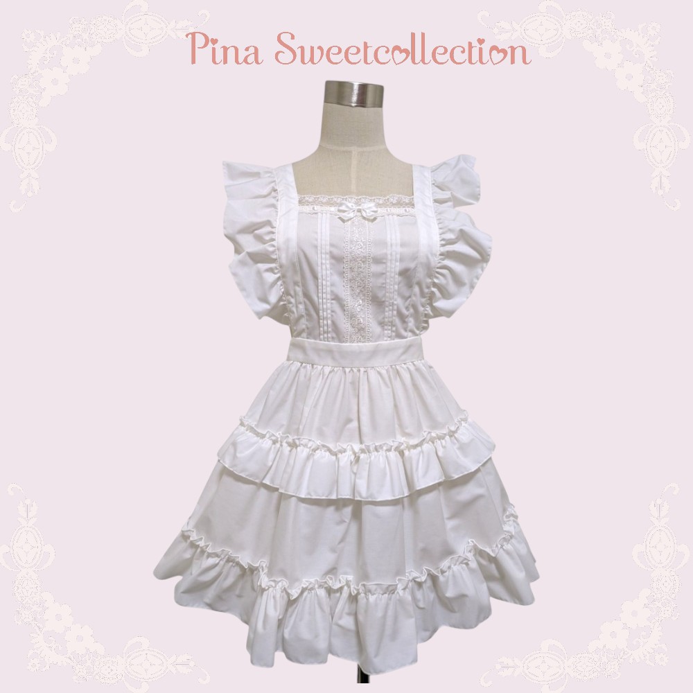 Pina sweetcollection／ a22001 ティアードフリルエプロン （ブロード