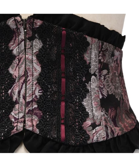 Sheglit／"Del Fiore"ジャガードコルセット（ボルドー）