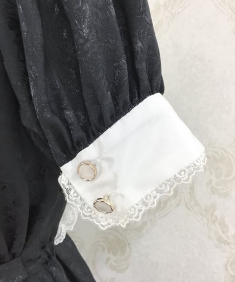 Pina sweetcollection／ローズジャガードワンピース（半袖）  ブラック