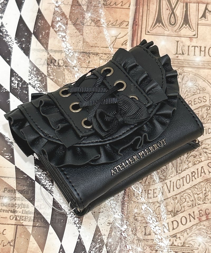 ATELIER-PIERROT／Doll's Frill Mini Wallet（ブラック）