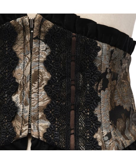 Sheglit／"Del Fiore"ジャガードコルセット（ブラウン）