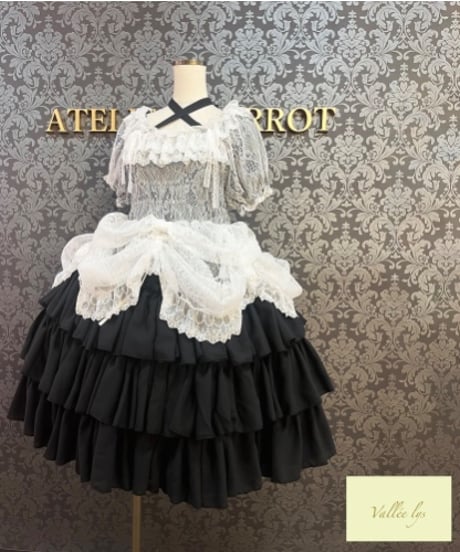 Vallée lys／Mellow Melody Dress（BLACK×WHITE）