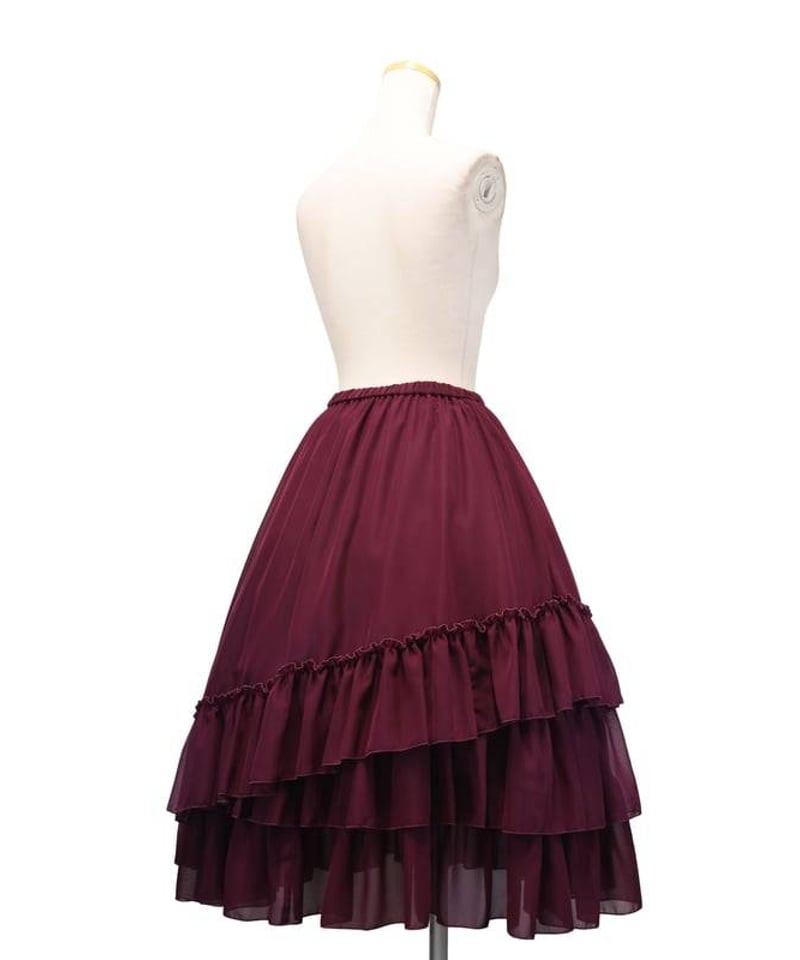Sheglit flowing ロングフリルスカート　ボルドー sheglit Flowingロングフリルスカート ボルドー - メルカリ