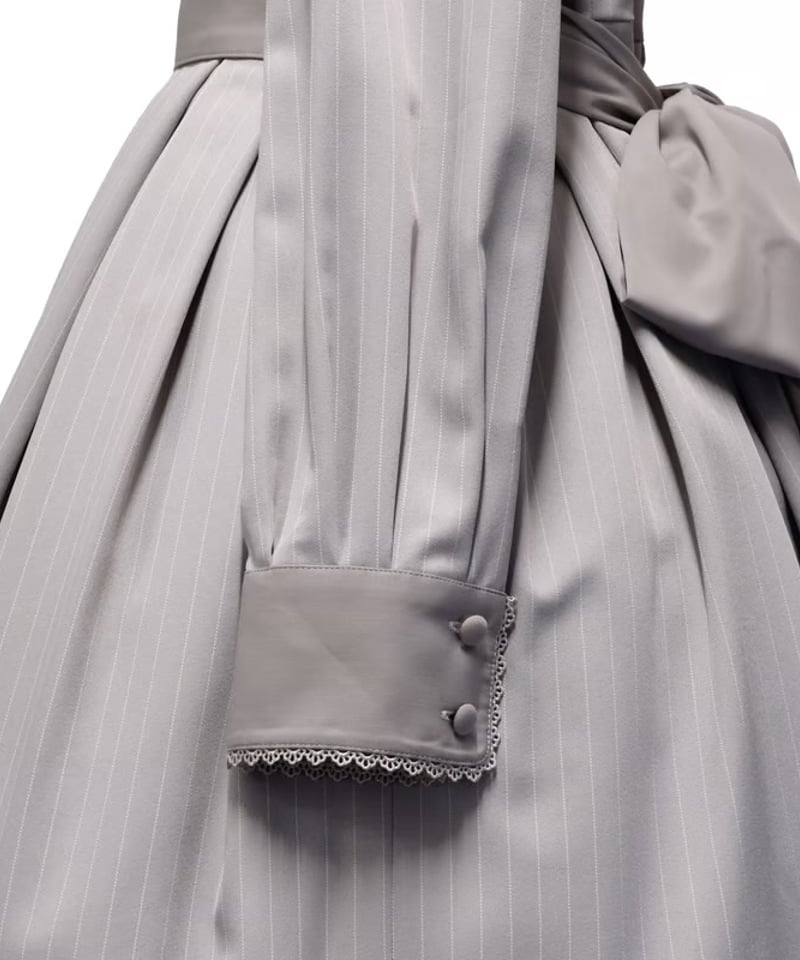 sheglit Harriet グレー Sheglit／ ストライプタックワンピース（ライトグレー） | chou chou