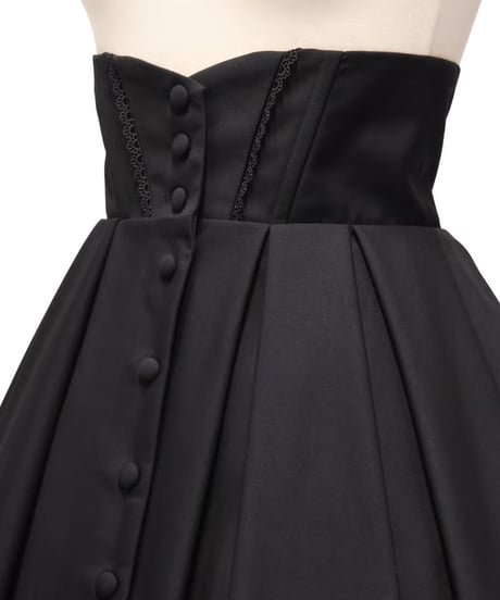Sheglit／ハイウエストタックスカート（ブラック）