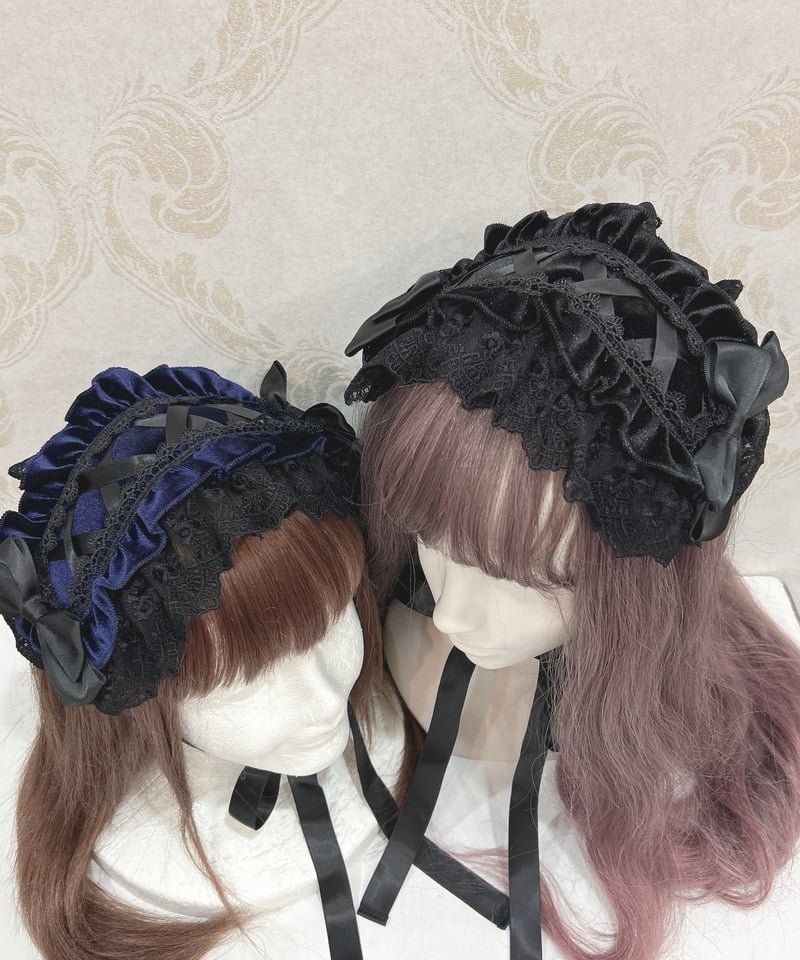 ビスクドール アーテー リプロ AT ブラックドレス 黒 シェルカメオ アクセ ATELIER-PIERROT／Adenophora Headdress （ブラック） | c