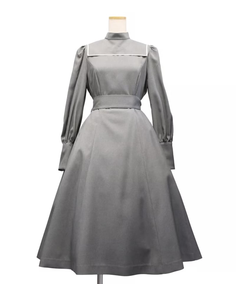 【極美品♡近年モデル】グレースコンチネンタル　ボリュームフレアシャツワンピース セール】レースアップタックフレアシャツワンピース（シャツワンピース