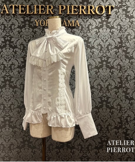 ATELIER-PIERROT／Classical Duchess Ribbon Blouse（ホワイト）