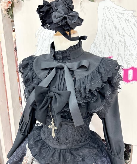 Sheglit／"Serena"タックブラウス（ブラック）【2サイズ展開】