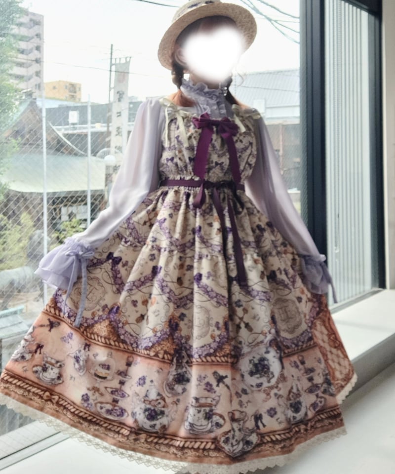 アンシャンテリックアンシャンテリー　すみれ姫の王冠スカート ｱﾝｼｬﾝﾃﾘｯｸ ｱﾝｼｬﾝﾃﾘｰ／すみれのお茶会ティアードJSK (Ivory)Lサイズ