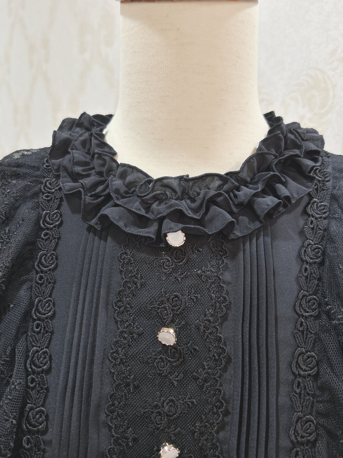 Pina sweetcollection／ローズジャガードワンピース（BK×BK） | cho