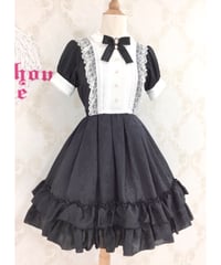 Pina sweetcollection／ローズジャガードワンピース（半袖）  ブラック