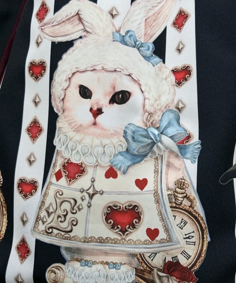 Enchantlic Enchantilly／不思議の国のQueenCat JSK（黒白ストライプ）