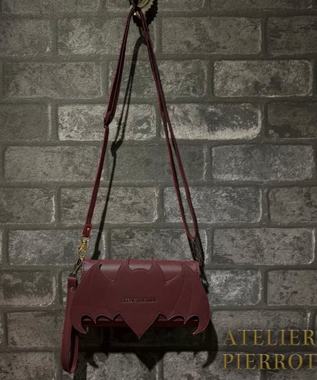 ATELIER-PIERROT／　“Nocturnal Grave” Batwing Wallet Bag（ボルドー）