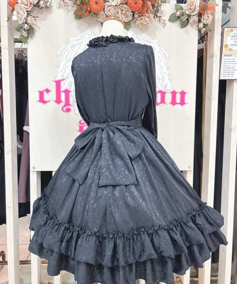 Pina sweetcollection／ローズジャガードワンピース（BK×BK） | cho