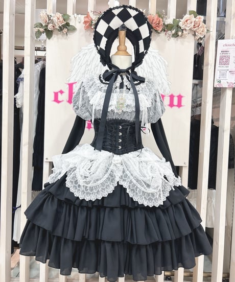 Vallée lys／Mellow Melody Dress（BLACK×WHITE）
