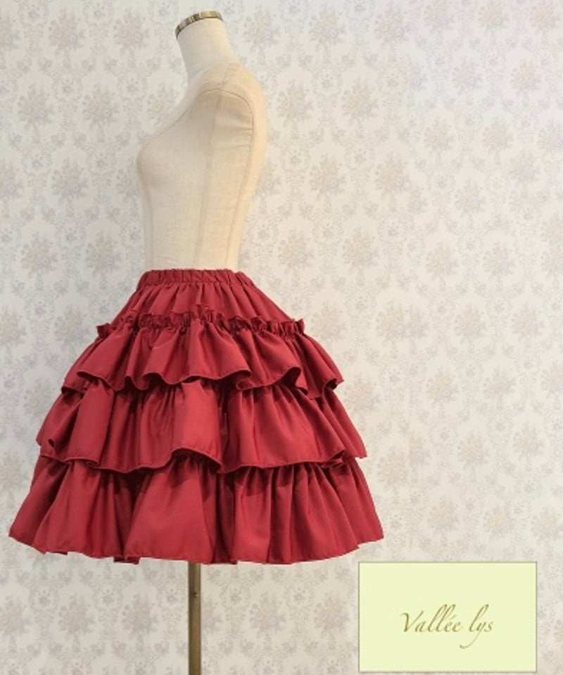 Vallée lys／“Pivoine”Frill Skirt（Wine） | chou ch
