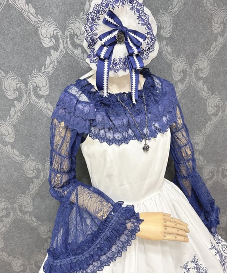 Sheglit／"Noble"クラウンネックレス（シルバー）ネイビー