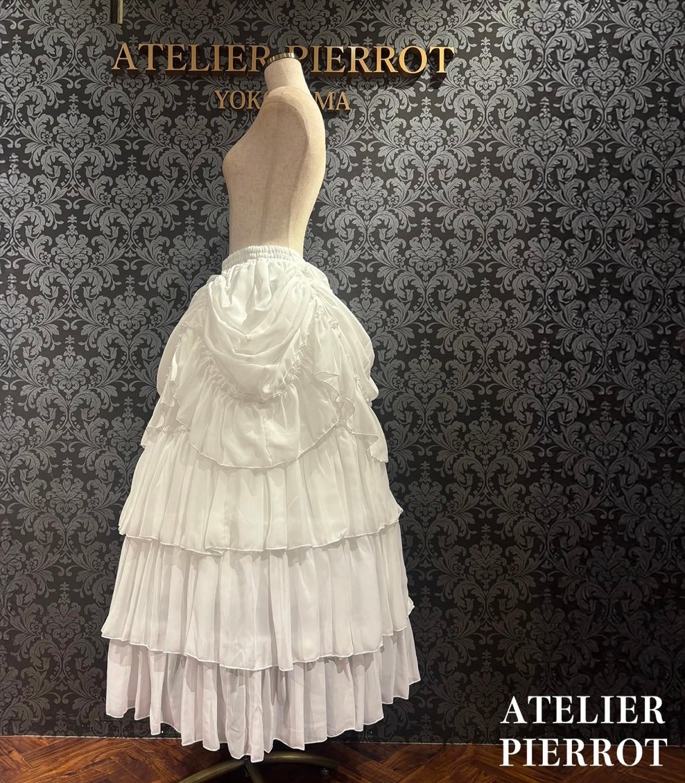 ATELIER-PIERROT／バッスルスカート ロング（ホワイト） | chou