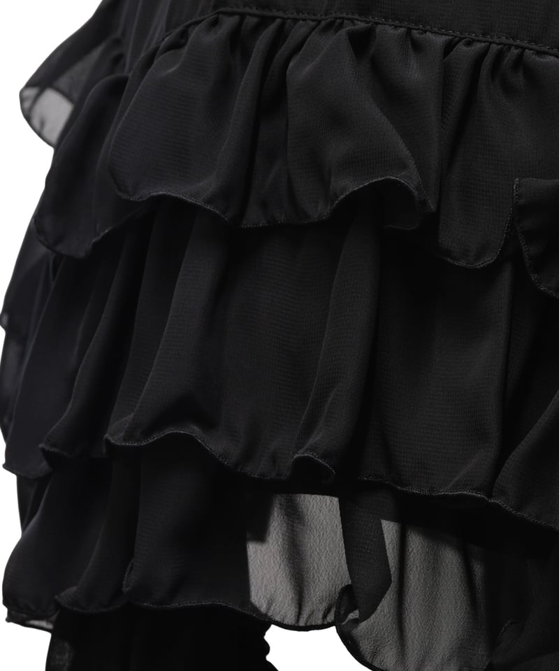 Sheglit／シフォンフリルスカート（ブラック） | chou chou ange