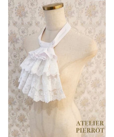 ATELIER-PIERROT／ルイーズ ジャボタイブラウス（ホワイト）