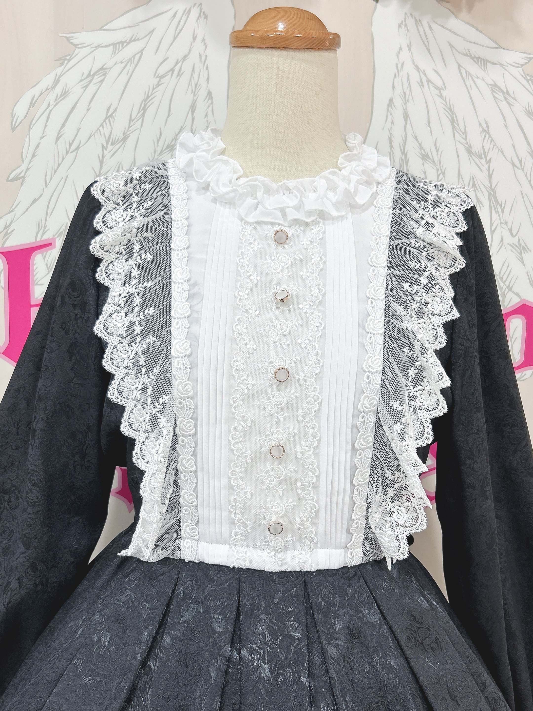 Pina sweetcollection／ローズジャガードワンピース（ブラック×オフ