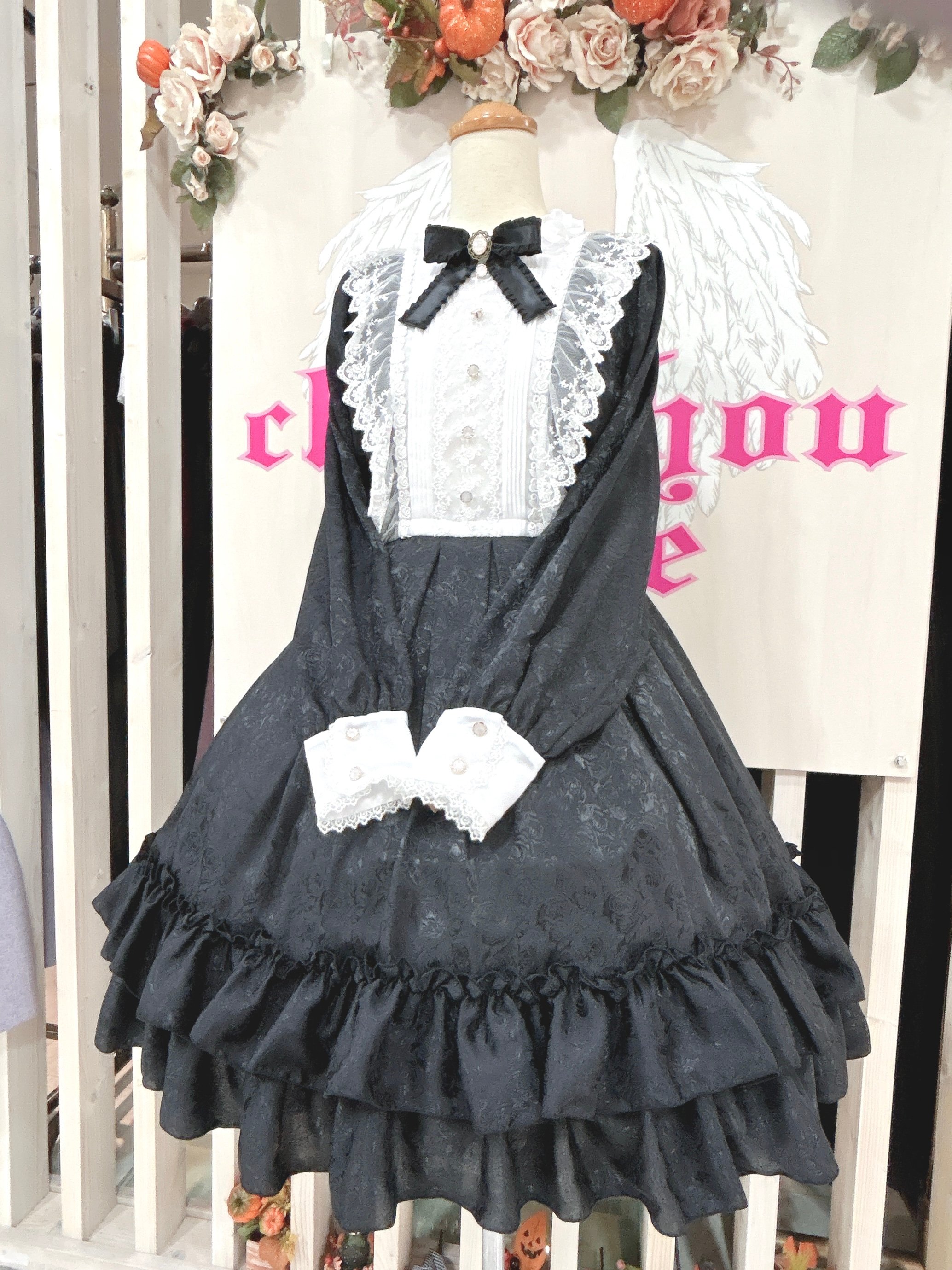Pina sweetcollection ローズジャガードワンピース ブラック original