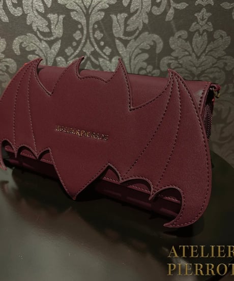 ATELIER-PIERROT／　“Nocturnal Grave” Batwing Wallet Bag（ボルドー）