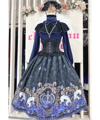 Enchantlic Enchantilly／薔薇姫の王冠スカート（黒×青薔薇）青レース