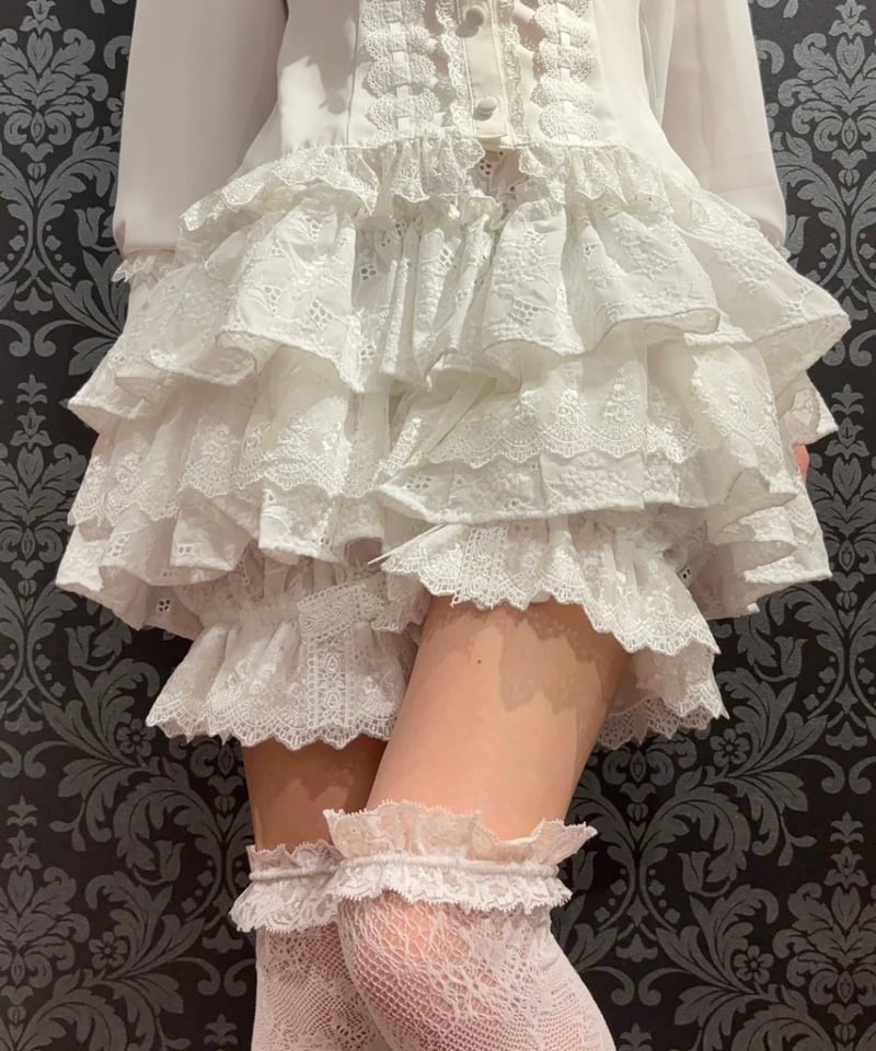 【ATELIER PIERROT】　ホワイト　ワンピース ATELIER-PIERROT／Sanctuaire Lace Drawers（ホワイト） |