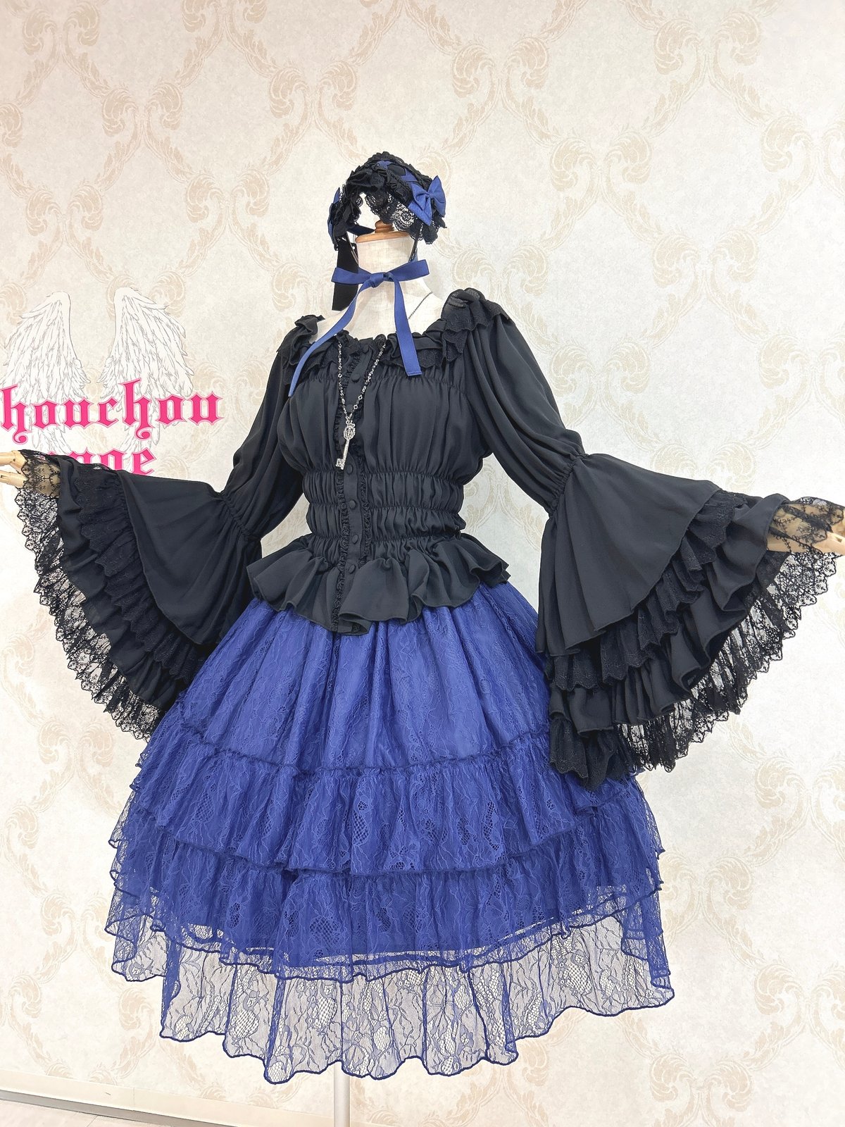 Three-Tiered Ruffle Chiffon Skirtアトリエピエロ