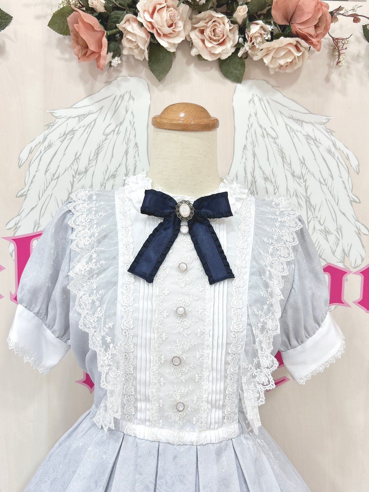 グレース♡ サテンローズワンピース♬ 売り尽くしセール！！キャンディギャザーワンピース グレー