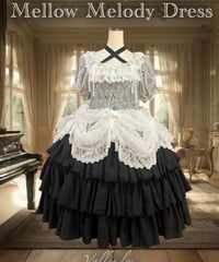 Vallée lys／Mellow Melody Dress（BLACK×WHITE）