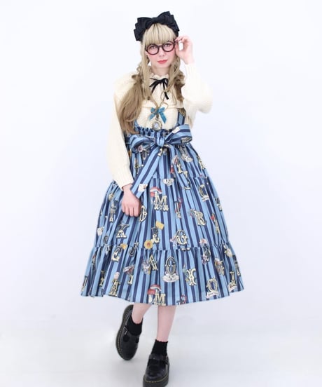 Perla nell' ostrica／Alice in Wonder Glyph Skirt（sax blue）