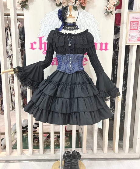 ATELIER-PIERROT／Shirring princess sleeve blouse （ブラック）